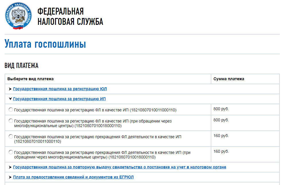 Шаг 2: Оплата государственной пошлины